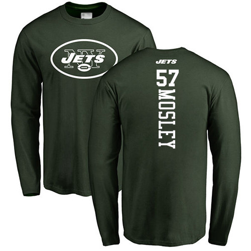 New York Jets Men Green C.J. Mosley Backer NFL Football #57 Long Sleeve T Shirt